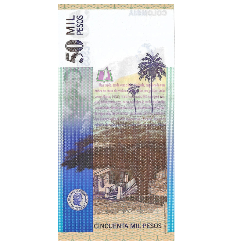 Colombia 50.000 Pesos 2001 Número bajo 290